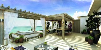 A rendering of the Presidential Suite's outdoor terrace at Le Blanc Spa Resort Los Cabos.