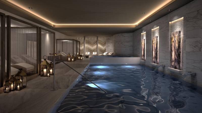 A rendering of the spa at Le Blanc Spa Resort Los Cabos.