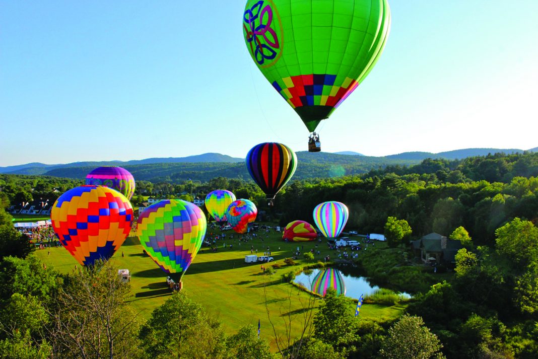 Hot air balloon festival at Stoweflake Mountain Resort in Vermont.