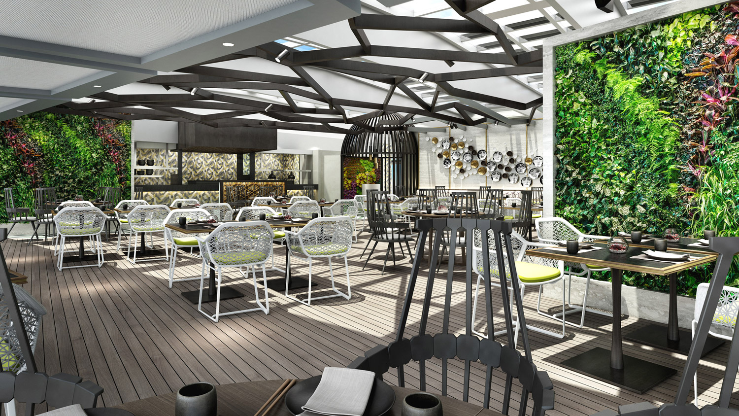A rendering of the new Silk Asian restaurant.