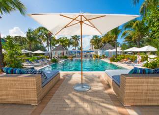 The pool at Valentines Resort & Marina in Harbour Island, Bahamas.