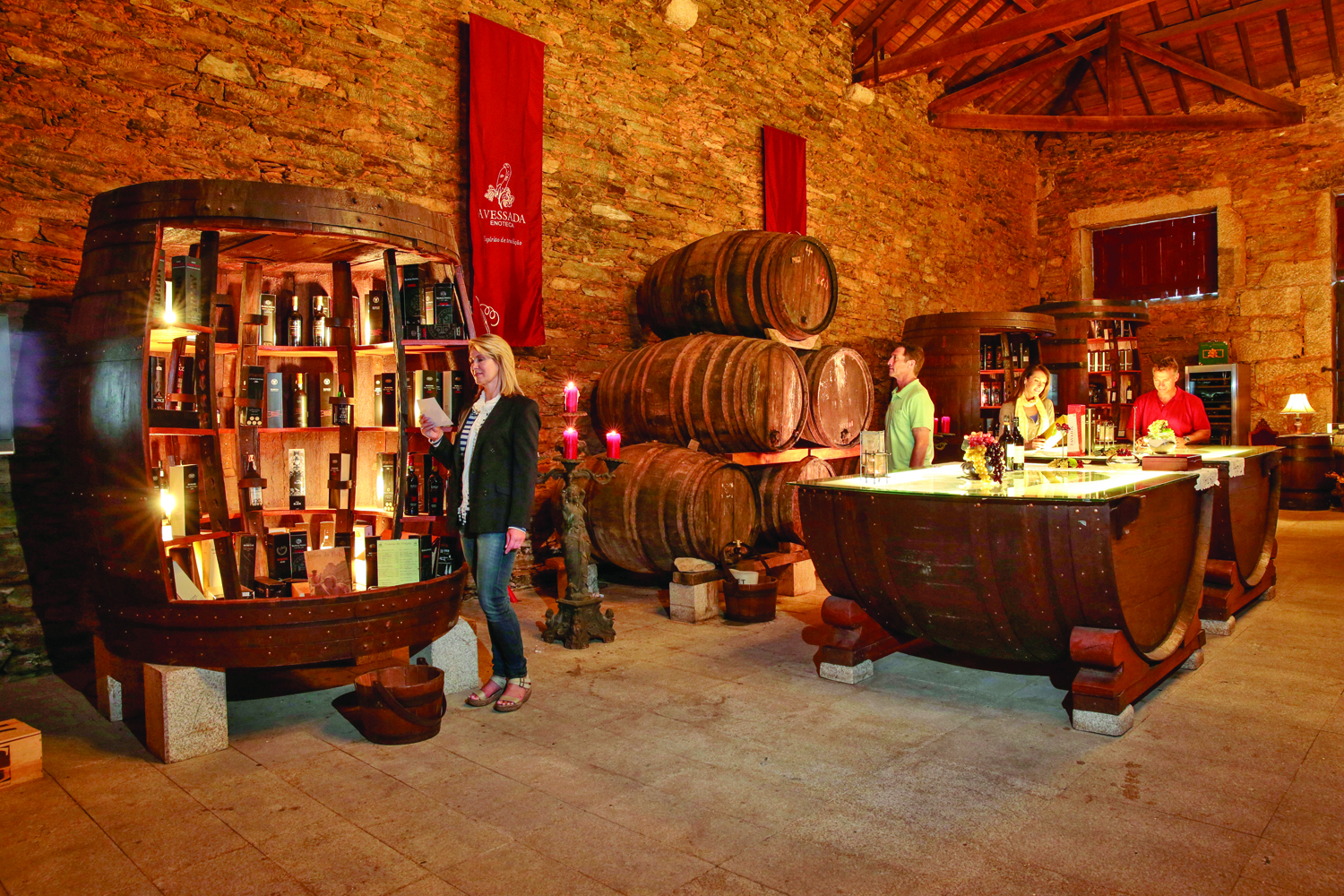 In Pinhao, Portugal, guests can visit a wine cellar.