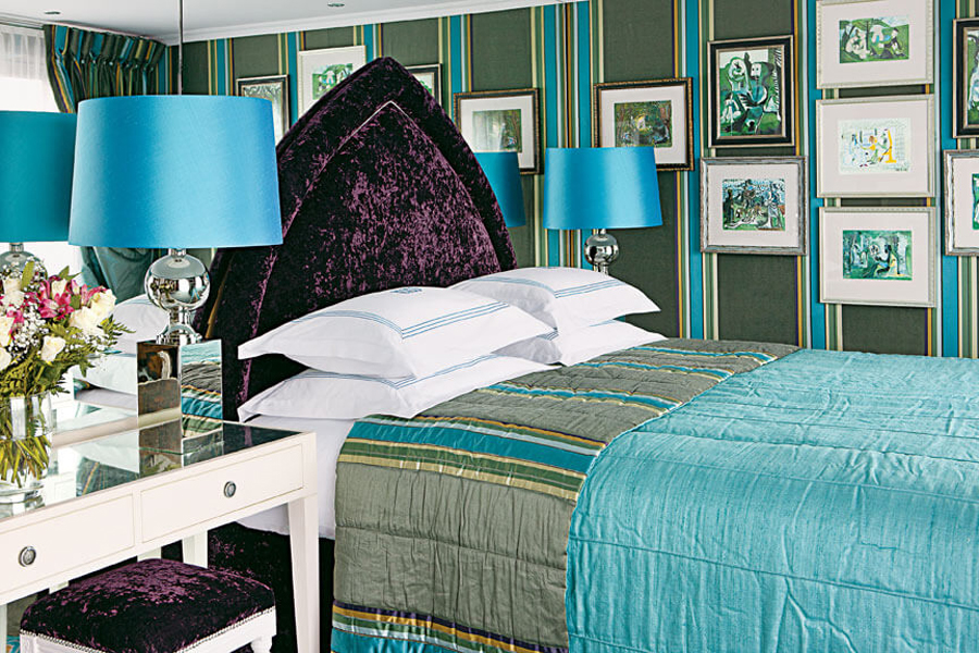 A rendering of a bedroom on U by Uniworld's The A ship.