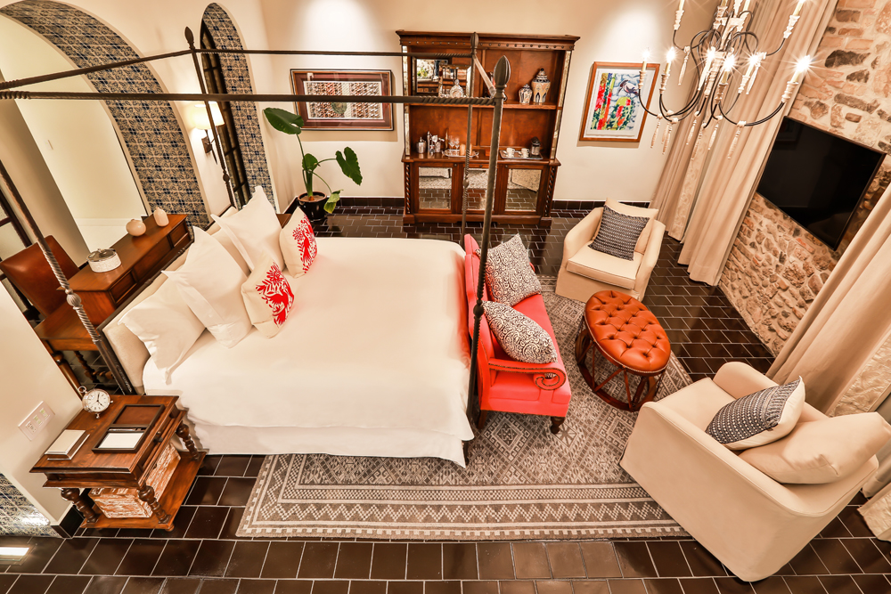 A colonial chic vibe resides over the Rosewood Puebla. 