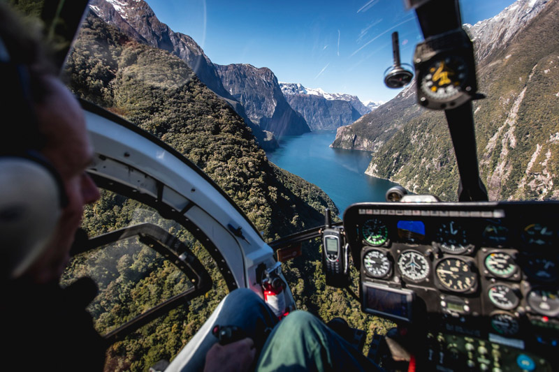 The Helicopter Line offers flight seeing tours over Milford Sound.(Photo credit: Miles Holden)