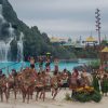 The fabled Waturi islanders welcoming guests to Volcano Bay on opening day.