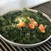 Callaloo, a traditional Jamaican dish of greens with a tangy aftertaste.