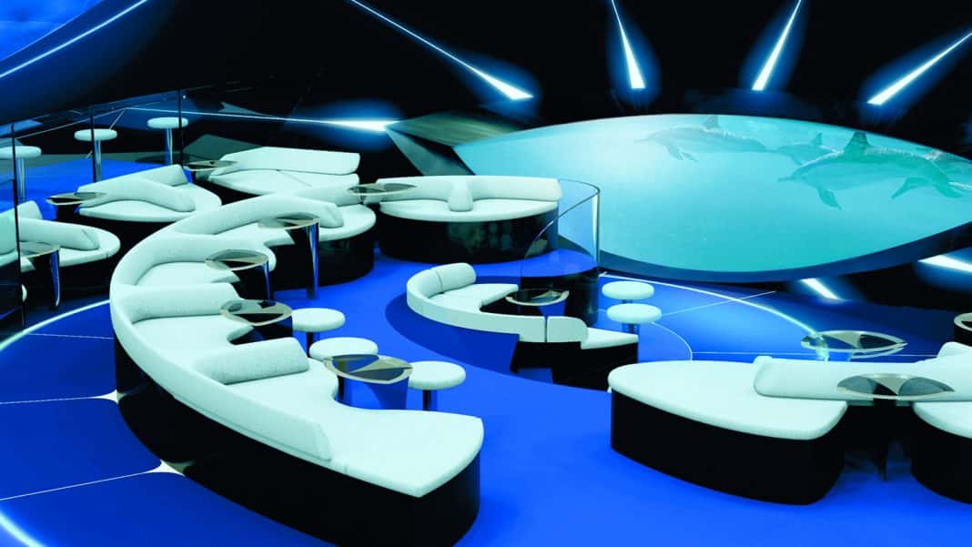 Rendering of Pennant's new underwater lounge. (Photo courtesy of Ponant.)