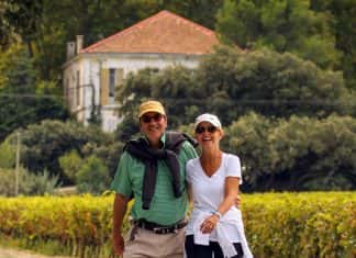 Burgundy-Walking-Couple