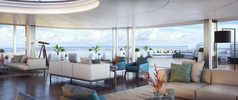 A rendering of the observation lounge.