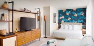 A guestroom at The Laylow, an Autograph Collection hotel in Waikiki. 