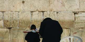 At the Western Wall in the Old City of Jerusalem in Israel.