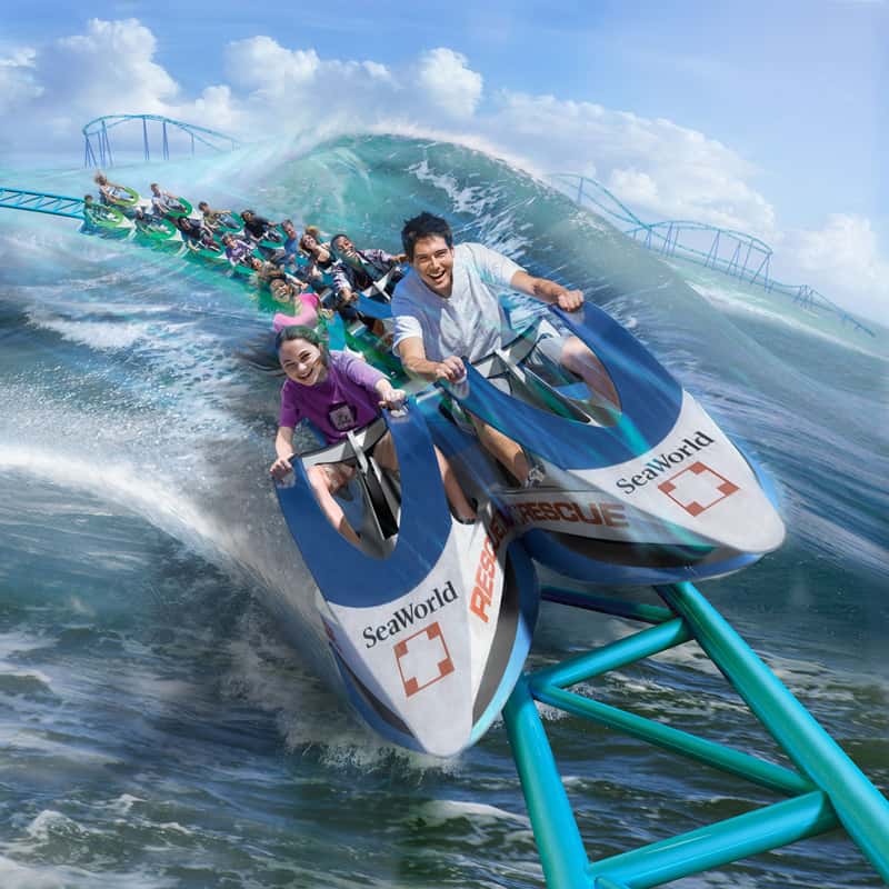 Seaworld San Antonio's features the new Wave Breaker coaster.