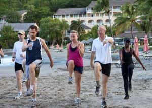 Beachside workout at the BodyHoliday. (Photo courtesy of the BodyHoliday.)