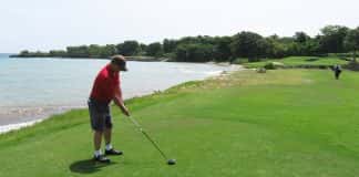 Steve Lassman golfing on his travels.
