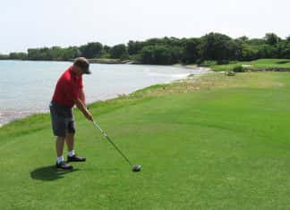 Steve Lassman golfing on his travels.