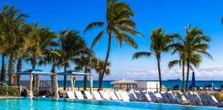 Guests can enjoy this pool and ocean views at B Ocean Resort for just $1 on their birthday. (Photo courtesy of B Hotels and Resorts.)