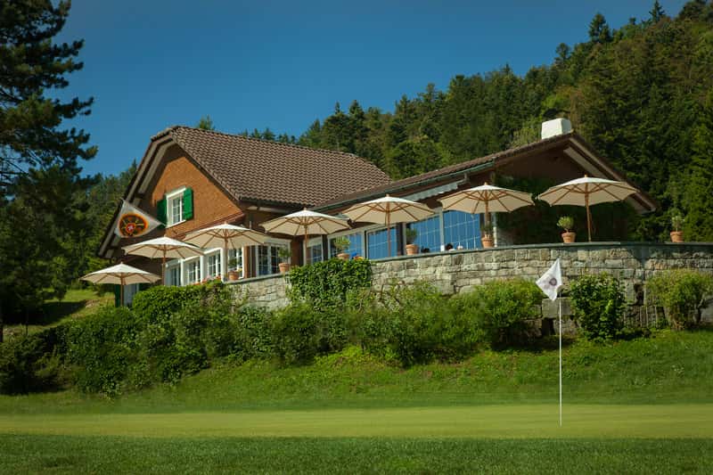 The golf clubhouse at the Burgenstock Resort Lake Lucerne.