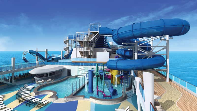 The Norwegian Bliss' Aqua Park will boasts two multi-story waterslides.