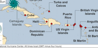 This National Hurricane Center map highlights the Caribbean islands impacted by the historic Hurricane Irma.