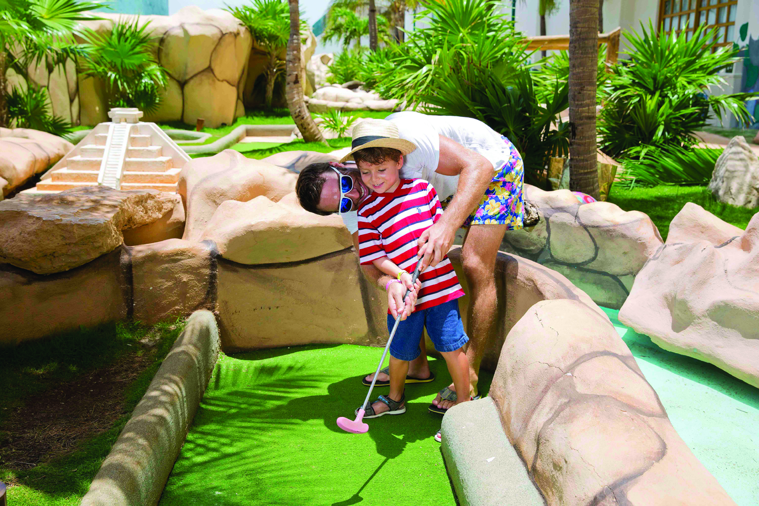 Mini golf at the brand-new Seadust Cancun Family Resort.