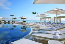 Poolside at the Sandos Cancun Lifestyle Resort.