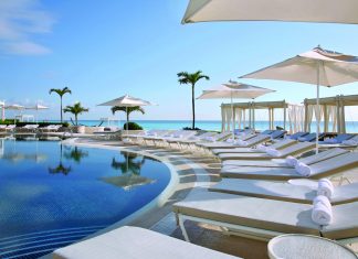 Poolside at the Sandos Cancun Lifestyle Resort.