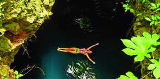 Visitors to Cancun can swim in the region’s famed cenotes.