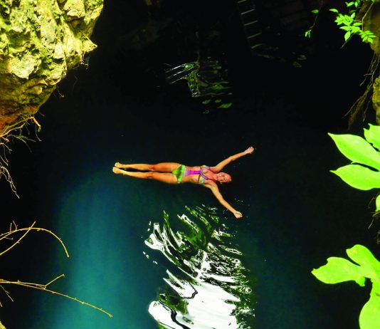 Visitors to Cancun can swim in the region’s famed cenotes.