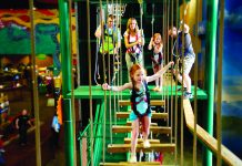 Ropes course at the 110,000-sq.-ft. indoor theme park at the Kalahari Resort in Wisconsin Dells.