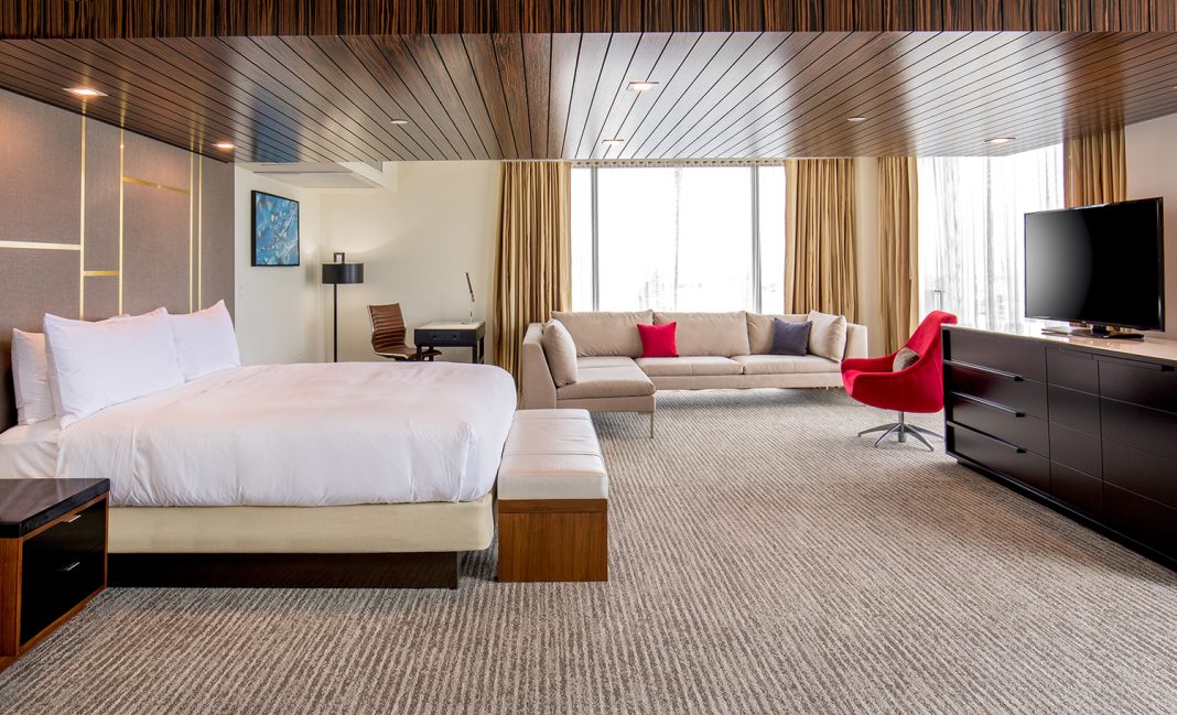 The Presidential Suite is one of 527 all-new guestrooms in the renovated Hilton Miami Downtown.