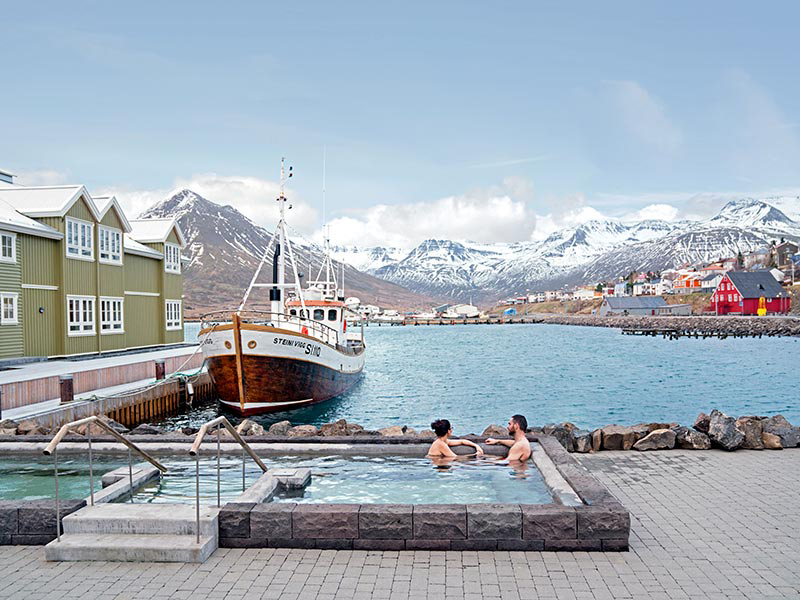 It isn't uncommon to find Icelanders soaking in a hot public pool on a cold winter day.