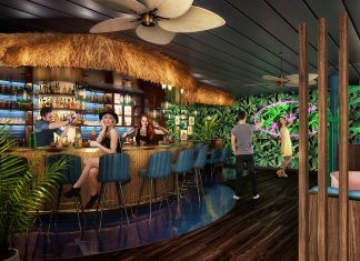 The Bamboo Room, a Polynesian-themed bar, is one of several new offerings guests can expect to see on the Mariner of the Seas.