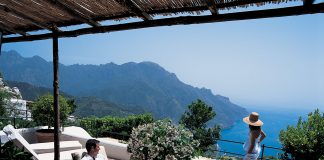 The Belmond Hotel Caruso is perched high above the town of Ravello on the Amalfi Coast.