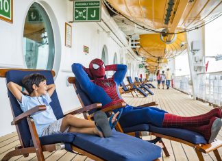 Marvel super heroes like Spider-Man are onboard for heroic encounters during Marvel Day at Sea. (Photo credit: Matt Stroshane)