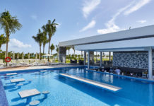 The resort features five pools, including one for adults only with a swim-up bar.