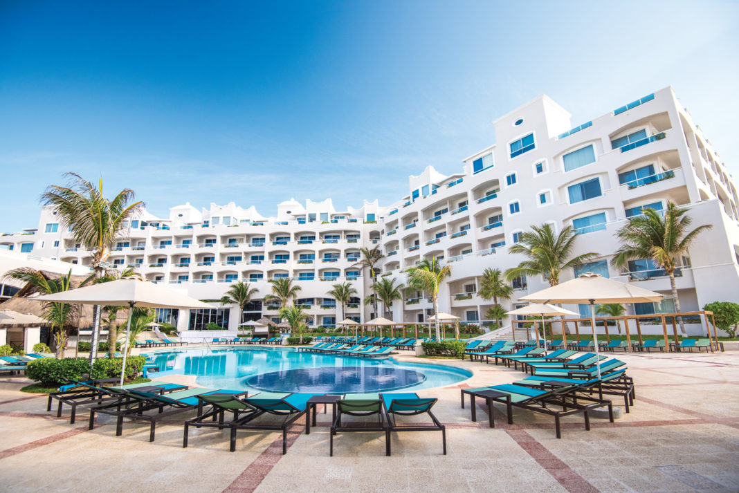 Poolside at the newly opened Panama Jack Resorts Cancun.