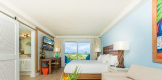 Accommodations inside the Margaritaville Beach Resort Grand Cayman.