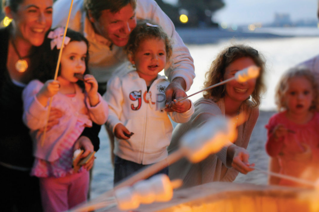 At Paradise Point Resort & Spa in California, families can participate in a s’mores activity.