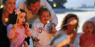 At Paradise Point Resort & Spa in California, families can participate in a s’mores activity.