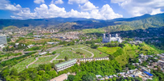The capital city of Tegucigalpa in Honduras.