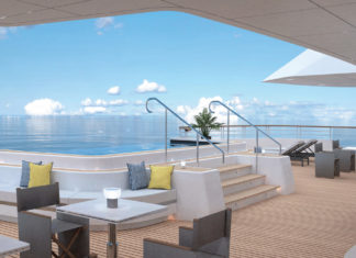 The Outdoor Grill Bar on board a Ritz-Carlton yacht.
