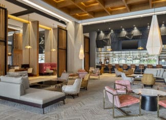 Greatroom Lobby at the Barranquilla Marriott Hotel.