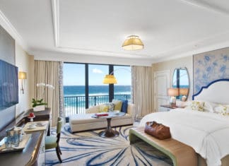 Atlantic guestroom at The Breakers Palm Beach.