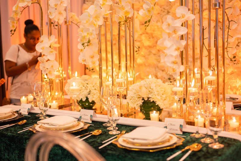 Luxury wedding table set-up in Saint Lucia
