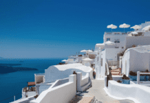 Santorini's Fira as seen by Celestyal Cruises.