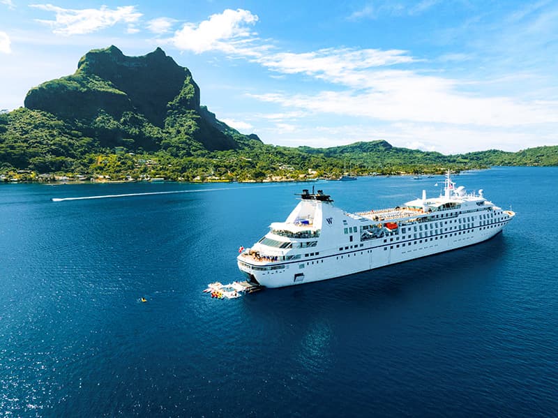 Windstar Cruises Launches New Advisor Marketing Tools Windstar's StarBreeze in BoraBora